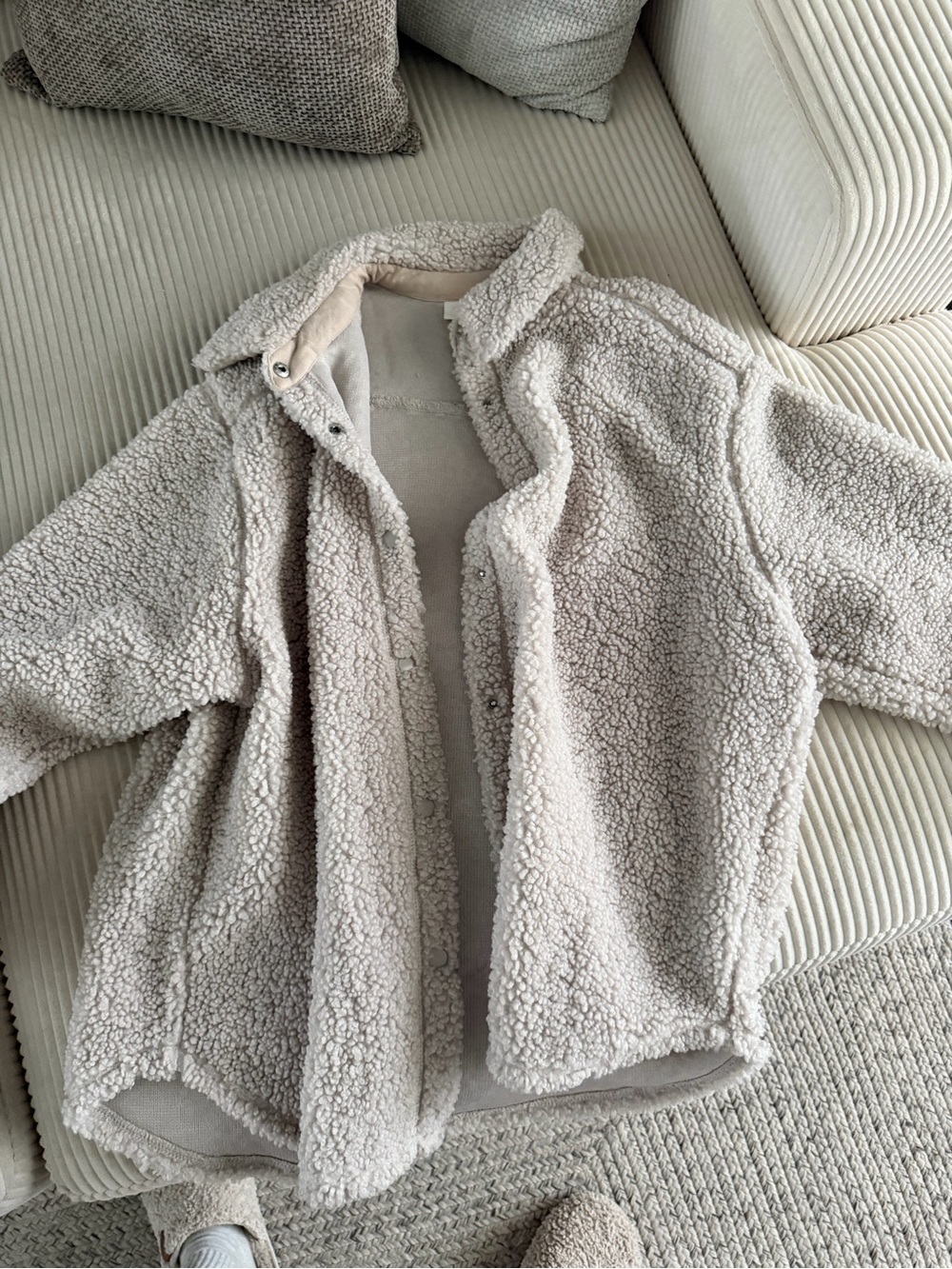 H&M Cream Teddy Fleece Jacket